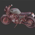 Vintage Custom Motorcycle With Green Tank And Black Leather Seat
