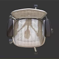 Modern Office Chair With Mesh Backrest Seat Dark Gray Armrests And Silver Metal Base Wheels