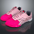 Pink Athletic Training Shoes With Mesh Upper Gray Accents And White Sole Design