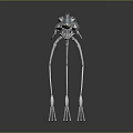 Mechanical Game Movie Character With Slender Metallic Legs And Blue Crystalline Head Design