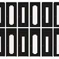 Multiple Black Hinged Doors With Classic Decorative Frames And Brass Handles 3d model