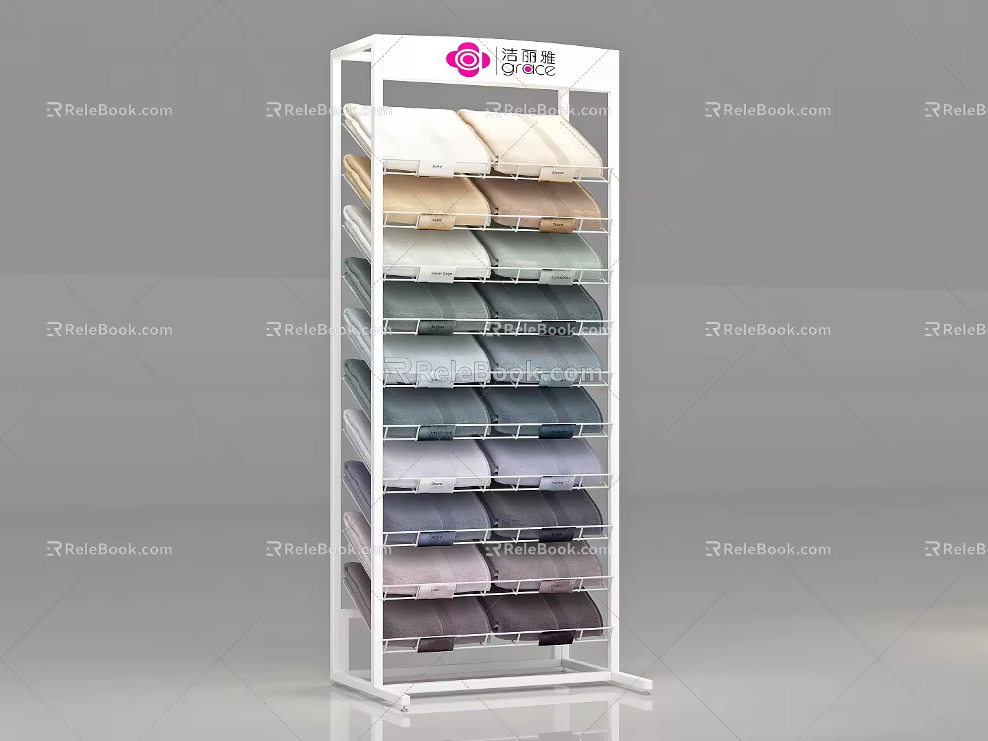 Towel Display Rack Facial Cleanser Display Rack Food Chocolate Display Rack Net Wire Rack Washing Powder Bread Display Rack Socks Display Rack Milk Powder Magazine Display Rack Painting Tools Display Rack High-tech 3d model