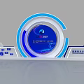 2021 5G Technology Exhibition Booth With Digital Screens And Logos