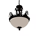 Ornate Classic Chandelier With Intricate Carvings Crystal Pendants And Glass Shade Design