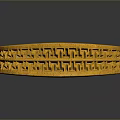Elegant Golden Metal Bracelet With Intricate Carved Textured Surface Patterns