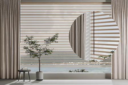 Modern curtain draw 3d model