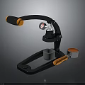 Manual Coffee Machine With Black And Orange Lever Handle Portafilter And Cup
