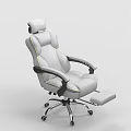 Gray Leather Office Chair With Ergonomic Design For Home Office Workspace