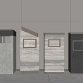 Modern Trash Cans With Different Designs And Materials For Interior Use 3d model