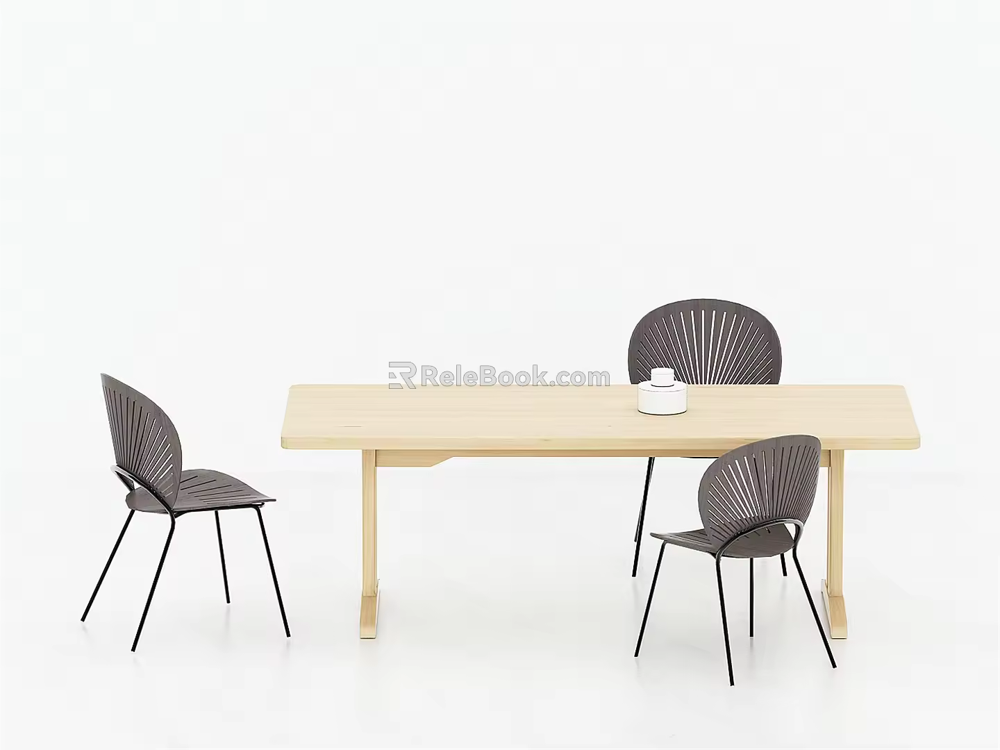 Nordic Dining Table and Chair Combination Dining Table and Chair Casual Table and Chair 3d model