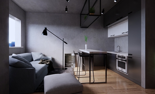 Industrial LOFT Kitchen 3d model