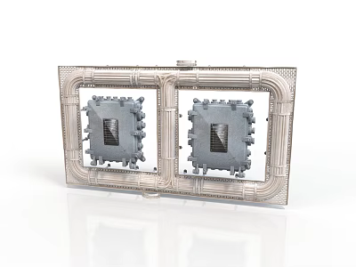 Realistic style industrial control panel control panel pipeline interface industrial equipment control system wiring mechanical and electronic equipment connector 3d model