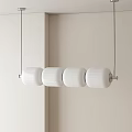 Modern White Linear Pendant Light With Cylindrical Shades For Minimalist Interior
