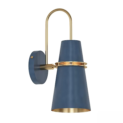 Modern Blue Wall Light with Gold Metal Accents Contemporary Design for Home Decor 3d model
