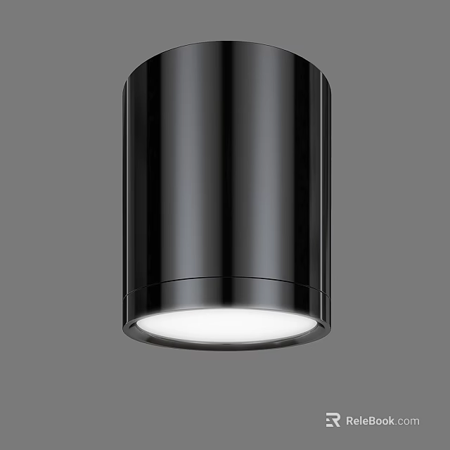 Modern Black Downlight Spotlight with Sleek Metal Design and LED Lighting 3d model 