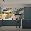 Modern Kitchen With Wooden And White Cabinets Island Drawers Decorative Backsplash And White Countertop