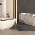 Bathtub Bathtub Integrated Bathtub Separate Bathtub Towels 3d model