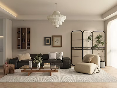 Modern Living Room Middle Ancient Living Room Sofa Coffee Table Combination 3d model