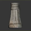 Classical Architectural Column Base With Carved Leaf Patterns And Terracotta Texture Design
