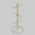 Gold Metal Freestanding Bathroom Accessories Towel Rack With Multi Tier Hooks