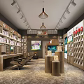 Home Textile Products Specialty Store Interior With Shelves Displays And Comfortable Seating