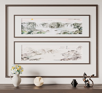 New Chinese Landscape Painting Decorative Hanging Painting 3d model