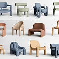 Stylish Leisure Chairs With Modern Curved Design And Multicolor Options For Home Decor