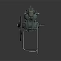 Green Industrial Equipment With Large Flywheel Metal Structure Mechanical Components And Stand
