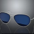 Stylish Aviator Sunglasses With Blue Tinted Lenses And Silver Frame