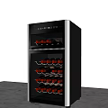 Modern Black Upright Wine Refrigerator With Glass Door And Wine Bottle Storage