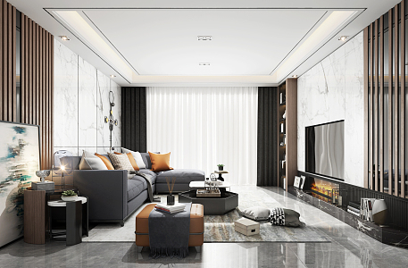 modern living room 3d model