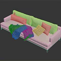 Minimalist Beige Sectional Sofa With Light Blue Blanket Decorative Pillows And Black Legs