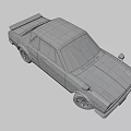 Silver Vintage Car With Red Circular Background And Classic Retro Design