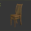 Classic Wooden Dining Chair With Vertical Slat Backrest And Solid Wood Seat Design