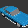 Blue Classic Two Door Sports Car With Sleek Body And Vintage Design