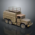 Military Style Olive Green Utility Vehicle With Roof Cargo Rack And Six Wheel Drive
