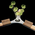 Wooden Landscape Seats With Curved Design And Central Tree In Outdoor Setting