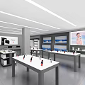 Chanel Boutique Modern Interior With Display Tables Luxury Products Large Screen Model And Lighting