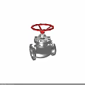 Silver Industrial Valve Equipment With Red Handwheel And Flanged Ends For Applications