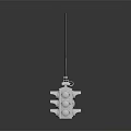 Silver Traffic Light With Multiple Lamps Mounted On Reflective Pole Design 3d model