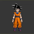 Detailed Anime Character Figure With Spiky Black Hair Blue Vest Orange Outfit And Red Shoes