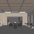 Modern Beauty Hair Salon Interior With Styling Chairs Wall Mirrors And Wooden Design