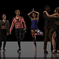 Group of people in sportswear practicing yoga and dancing with various poses together