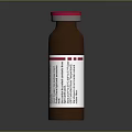 Brown Glass Food Storage Bottle With Red Cap And White Label