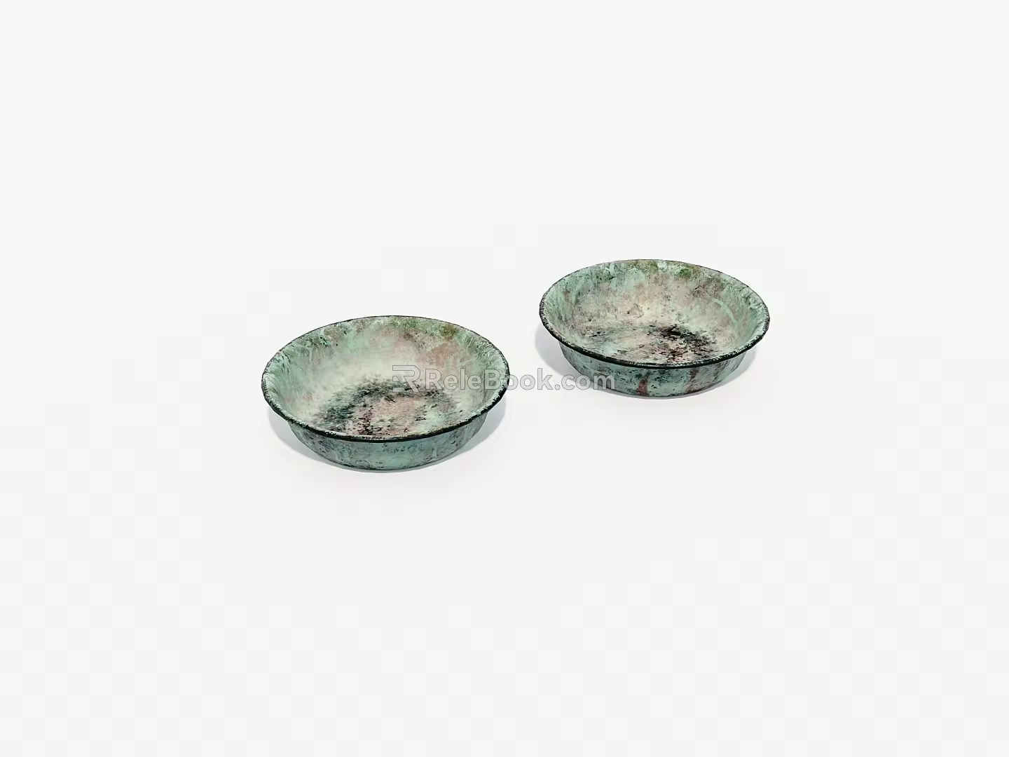 Old enamel basin old objects 3d model