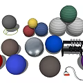 Colorful Fitness Balls Dumbbell Rack And Jump Rope Sports Equipment Set