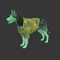 Cute Husky Dog Wearing Yellow Leaf Pattern Shirt Standing On White Background