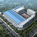 Plant Factory Industrial Park Plant Bird's Eye View Plan Office Building Dormitory Canteen Perspective 3d model