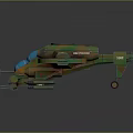 Futuristic Camouflage Aircraft Model With Circular Structures And Weapons 3d model