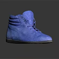 Comfortable Blue Suede High Top Lace Up Shoes For Casual Daily Wear